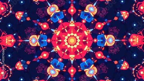 A colorful, abstract design with a star in the center photo