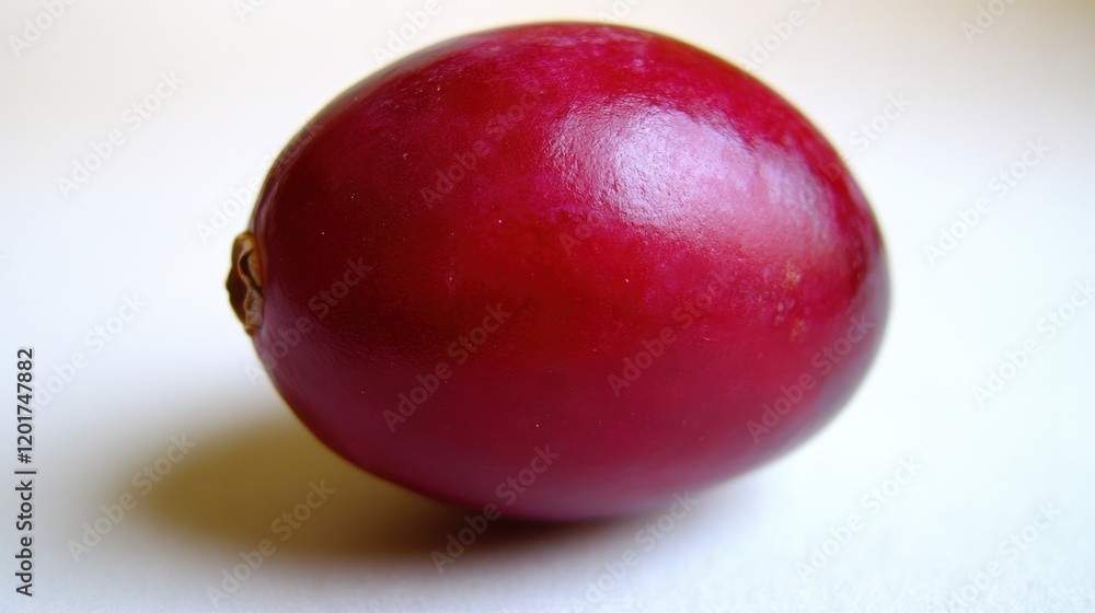 Single Ripe Cranberry on White Background Closeup Studio Photography Single Ripe Cranberry on White Background Closeup Studio Photography