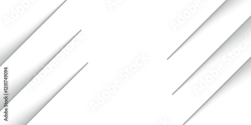 Panoramic geometric shapes on abstract white background