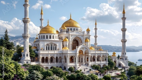 Ottoman palace with golden domes - 02