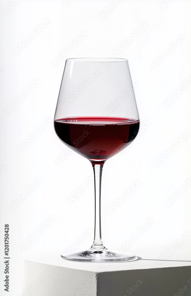 Elegant Red Wine in Glass Goblet, Isolated on White Background. Elegant Red Wine in Glass Goblet, Isolated on White Background.