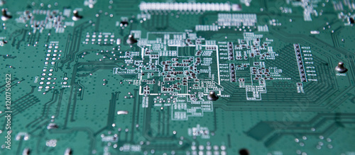 Foto Electronic circuit board close up