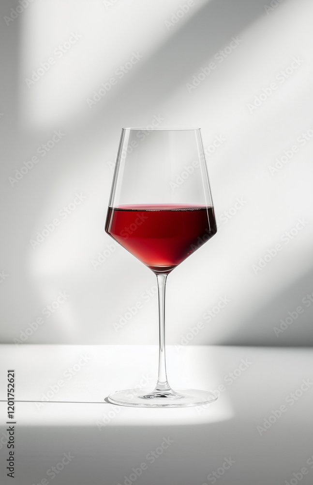 Elegant Red Wine in Glass Goblet, Isolated on White Background. Elegant Red Wine in Glass Goblet, Isolated on White Background.
