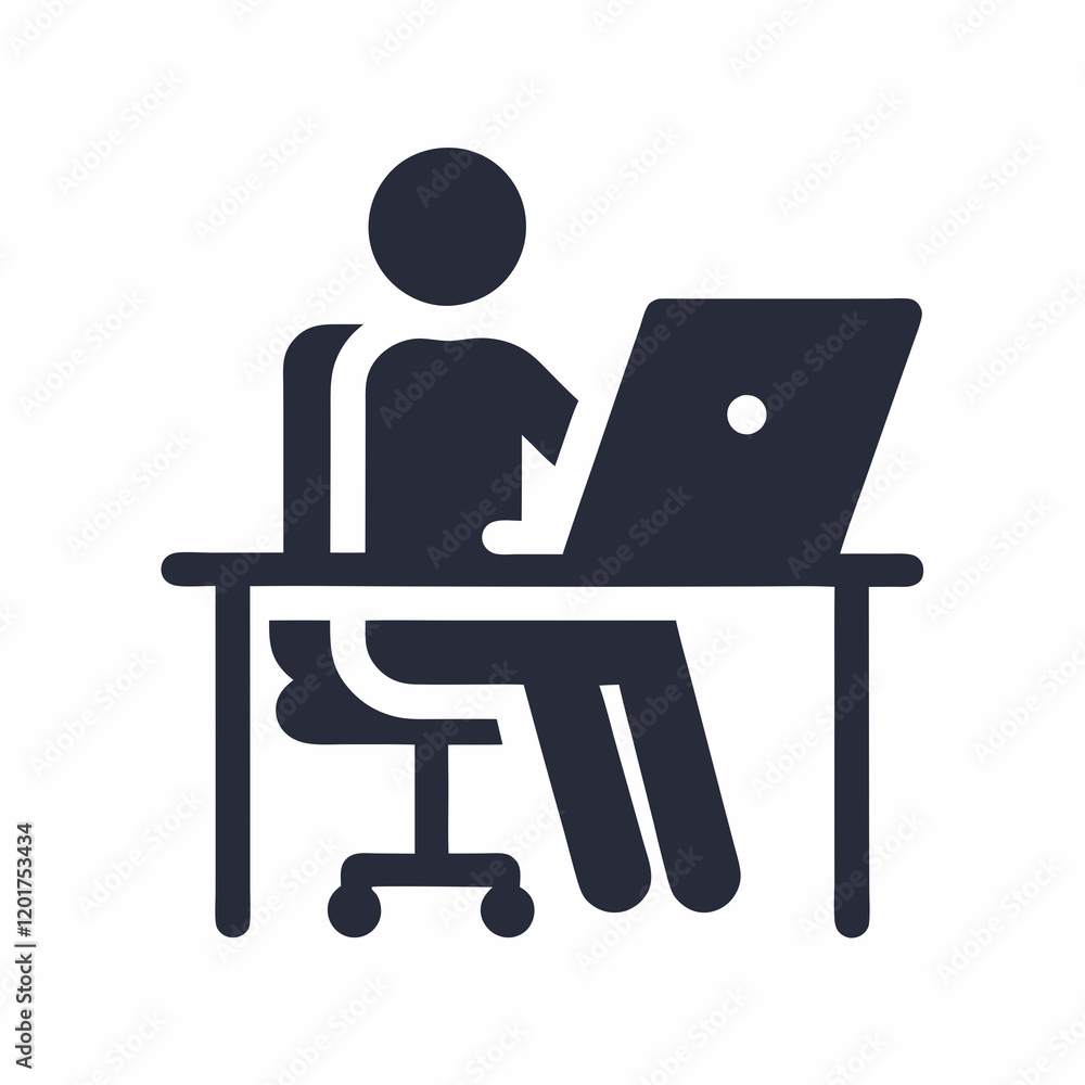 Office Worker Desk Vector Illustration. Office Worker Desk Vector Illustration.