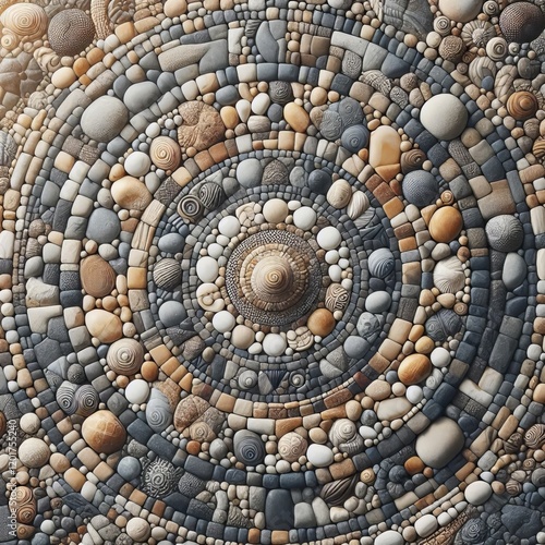 Rough Hewn Stone Mosaic A mosaic made of rough hewn stones creat