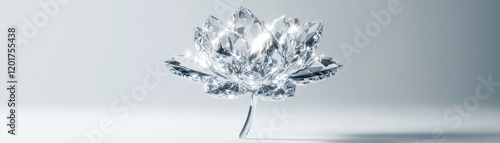 Wallpaper Mural A stunning crystal flower shining beautifully against a minimalist background. Torontodigital.ca