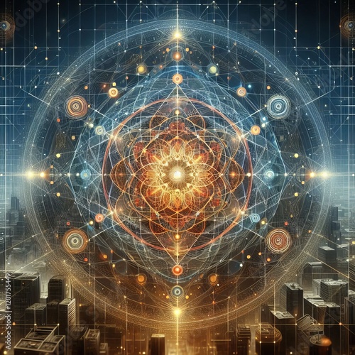Sacred Geometry A intricate symbolic pattern representing spirit