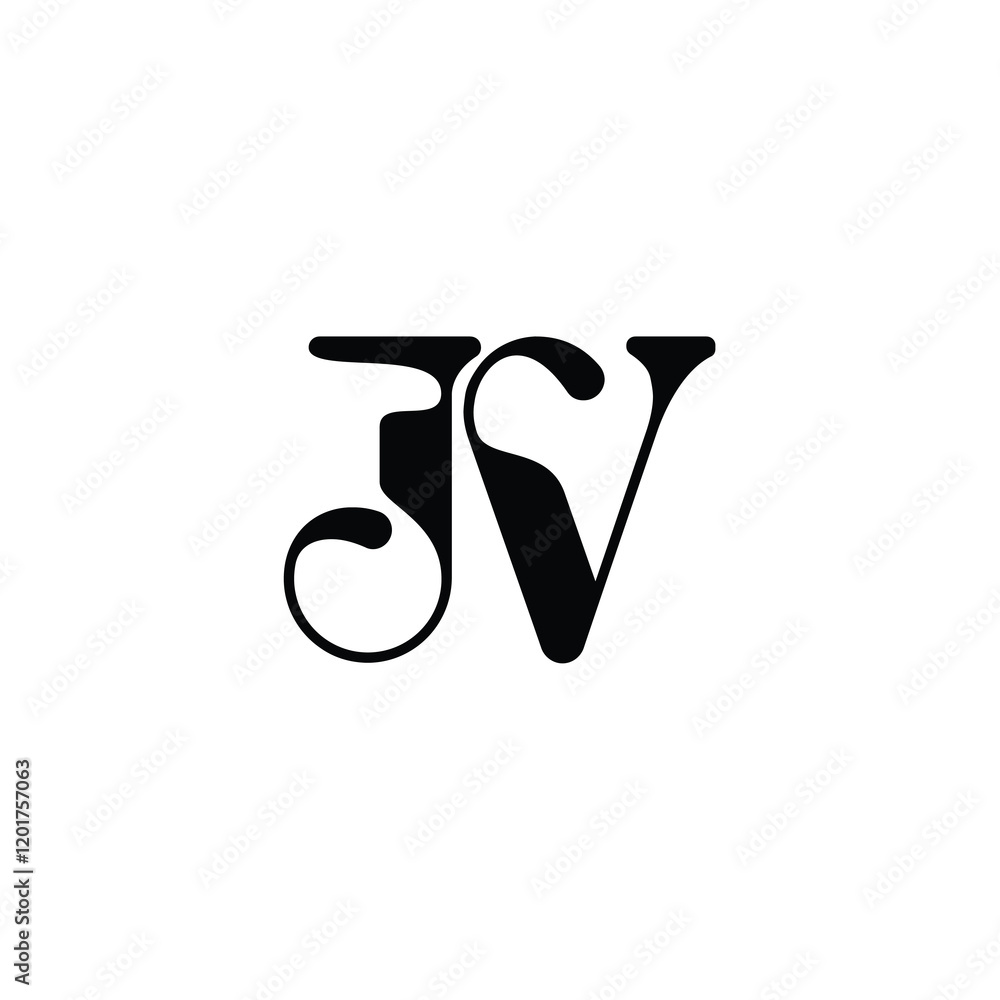 JV monogram logo design letter text name symbol monochrome logotype alphabet character simple logo JV monogram logo design letter text name symbol monochrome logotype alphabet character simple logo