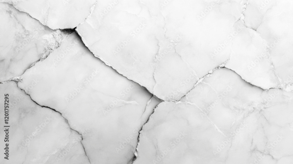 Obraz premium Beautiful Statuario Marble Slab Showcasing Natural Cracks and Patterns in a Bright White Background