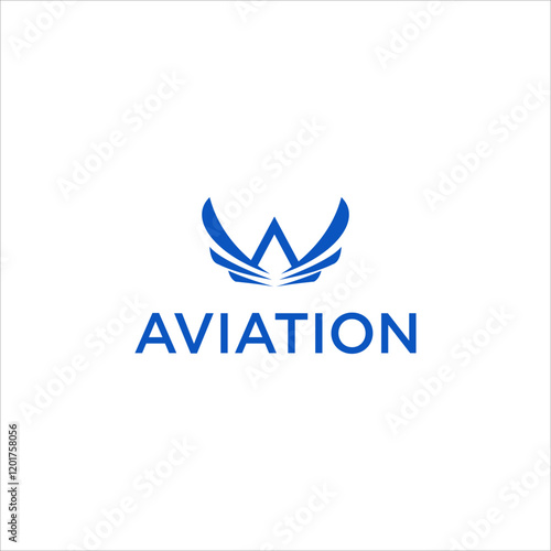 aviation logo design, letter A aerial wing design vector template