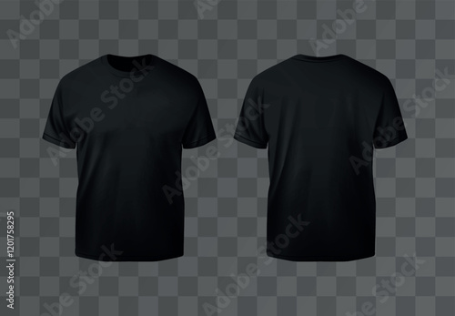 Realistic black sleeveless t-shirt. No sleeve shirt template for designs.