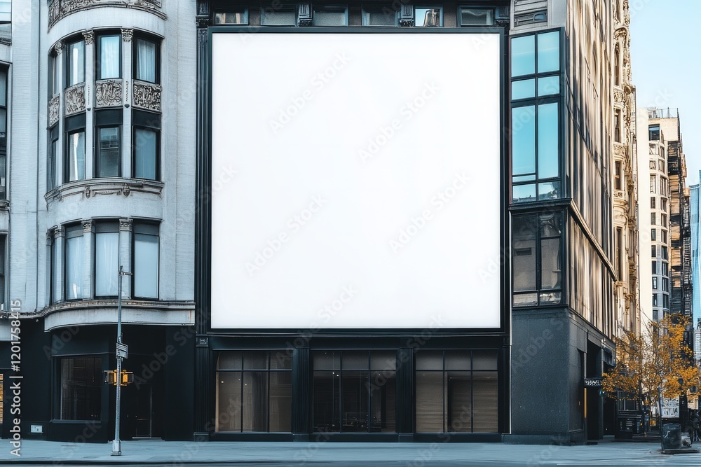 White Blank Billboard mockup for building facade White Blank Billboard mockup for building facade