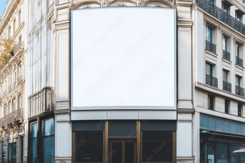 White Blank Billboard mockup for building facade White Blank Billboard mockup for building facade