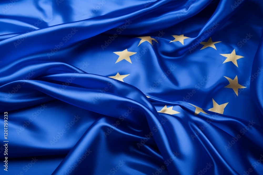 Smoothly flowing european union flag symbolizing unity, cooperation, and shared values among member states Smoothly flowing european union flag symbolizing unity, cooperation, and shared values among member states