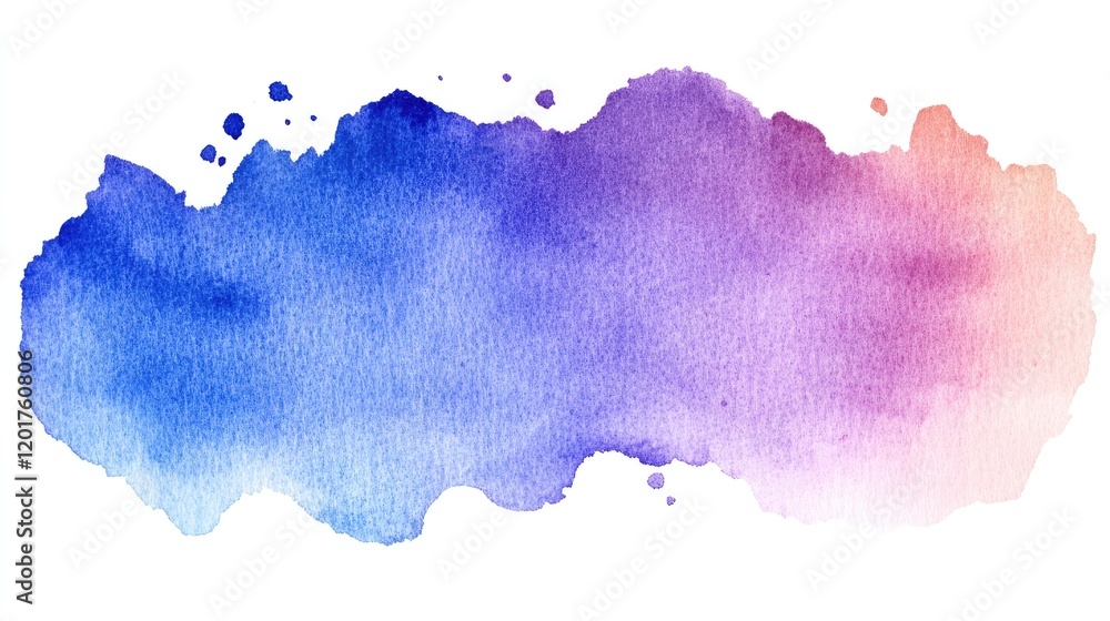 Obraz premium Abstract watercolor wash, blue purple gradient, texture background, design element