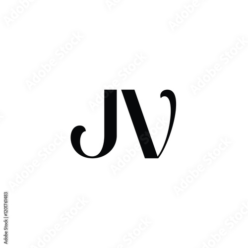 JV monogram logo design letter text name symbol monochrome logotype alphabet character simple logo
