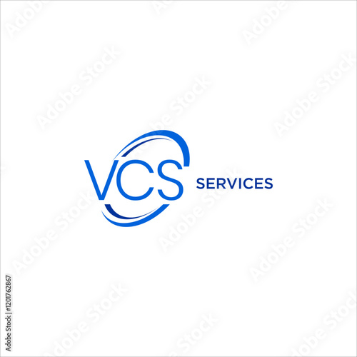 initial VCS logo dynamic circle concept template