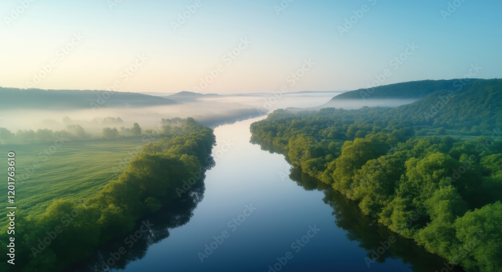 Obraz premium A Mesmerizing River Network from Above.