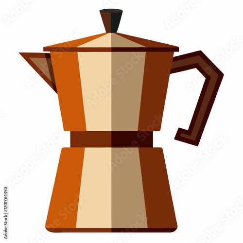 Modern Coffee Pot Illustration on White Background