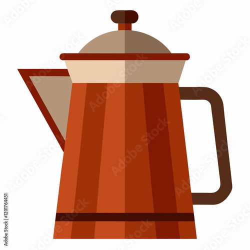 Modern Coffee Pot Illustration on White Background