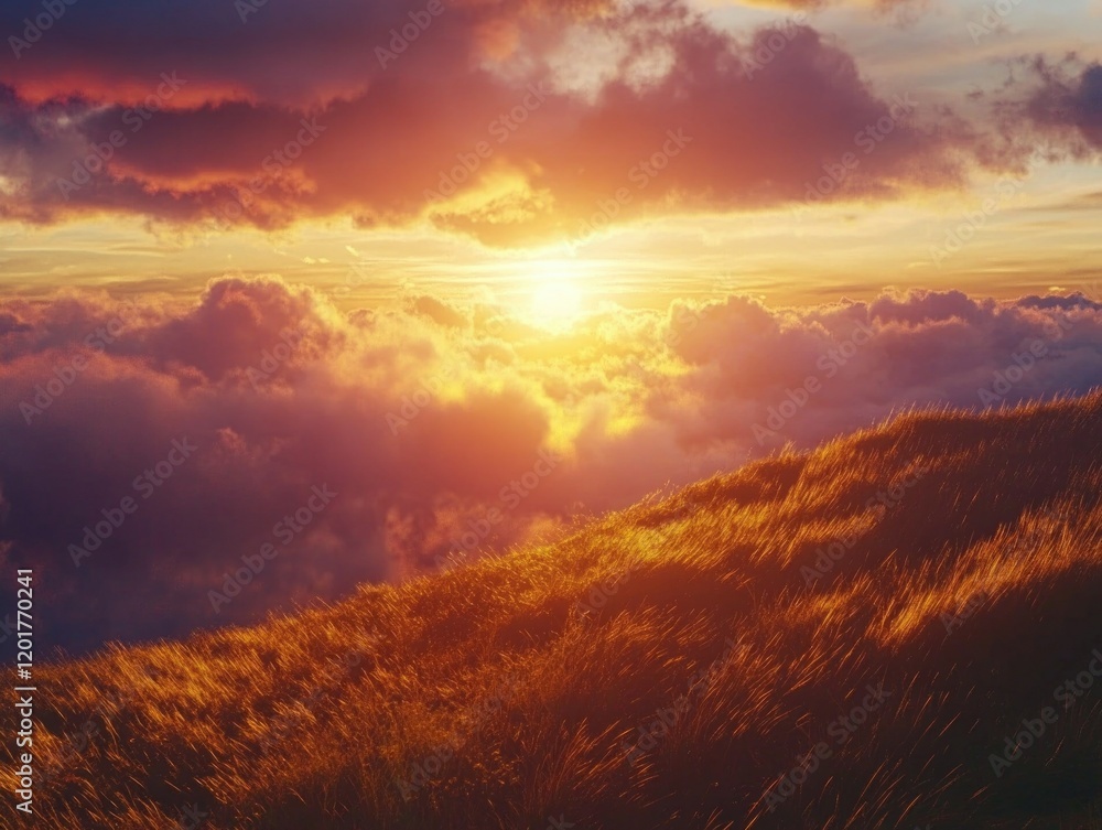 Serene Sunset Over Mountains Serene Sunset Over Mountains