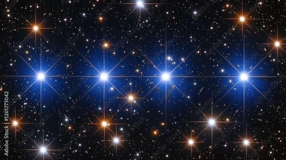 Radiant Blue Stars Aligned in a Cosmic Cluster Radiant Blue Stars Aligned in a Cosmic Cluster