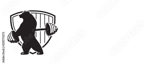  Bear Gym design. Great addition to any gym branding line art ,