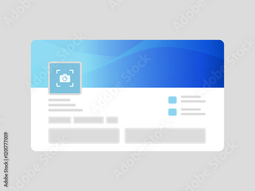 Abstract Gradient LinkedIn Banner Template with Profile Page Mockup for Social Media Platforms