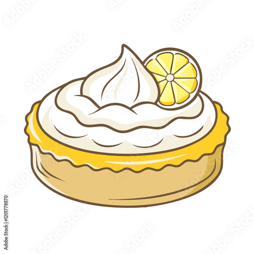 lemon meringue pie icon, lemon meringue pie vector illustration-simple illustration of lemon meringue pie, perfect for lemon meringue pie logos and icons