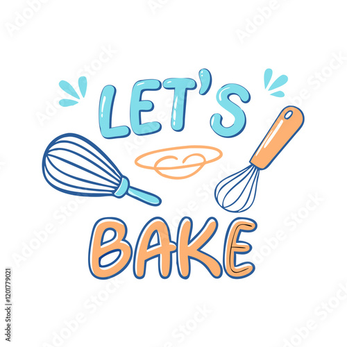 let s bake text with flour and whisk icon