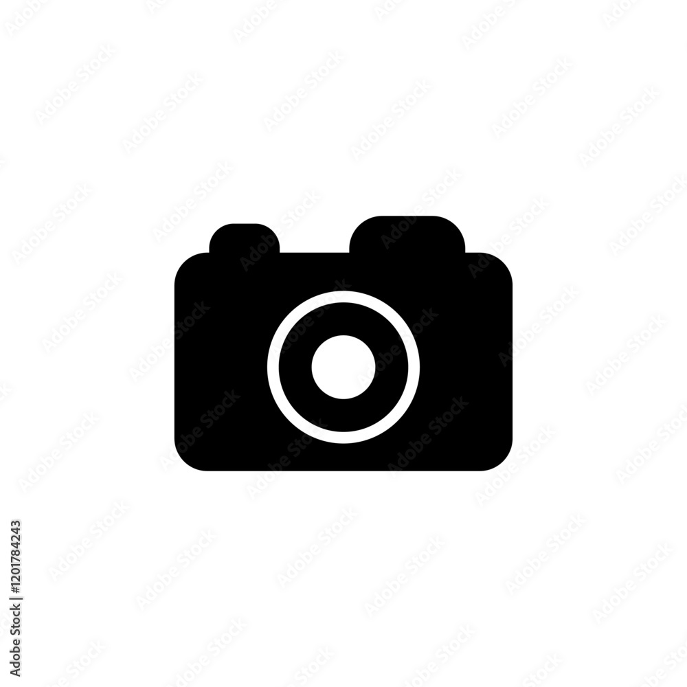 black Camera icon representing photography or video recording. Perfect for tech interfaces, apps, and digital media. Clean, modern, and versatile vector design. black Camera icon representing photography or video recording. Perfect for tech interfaces, apps, and digital media. Clean, modern, and versatile vector design.