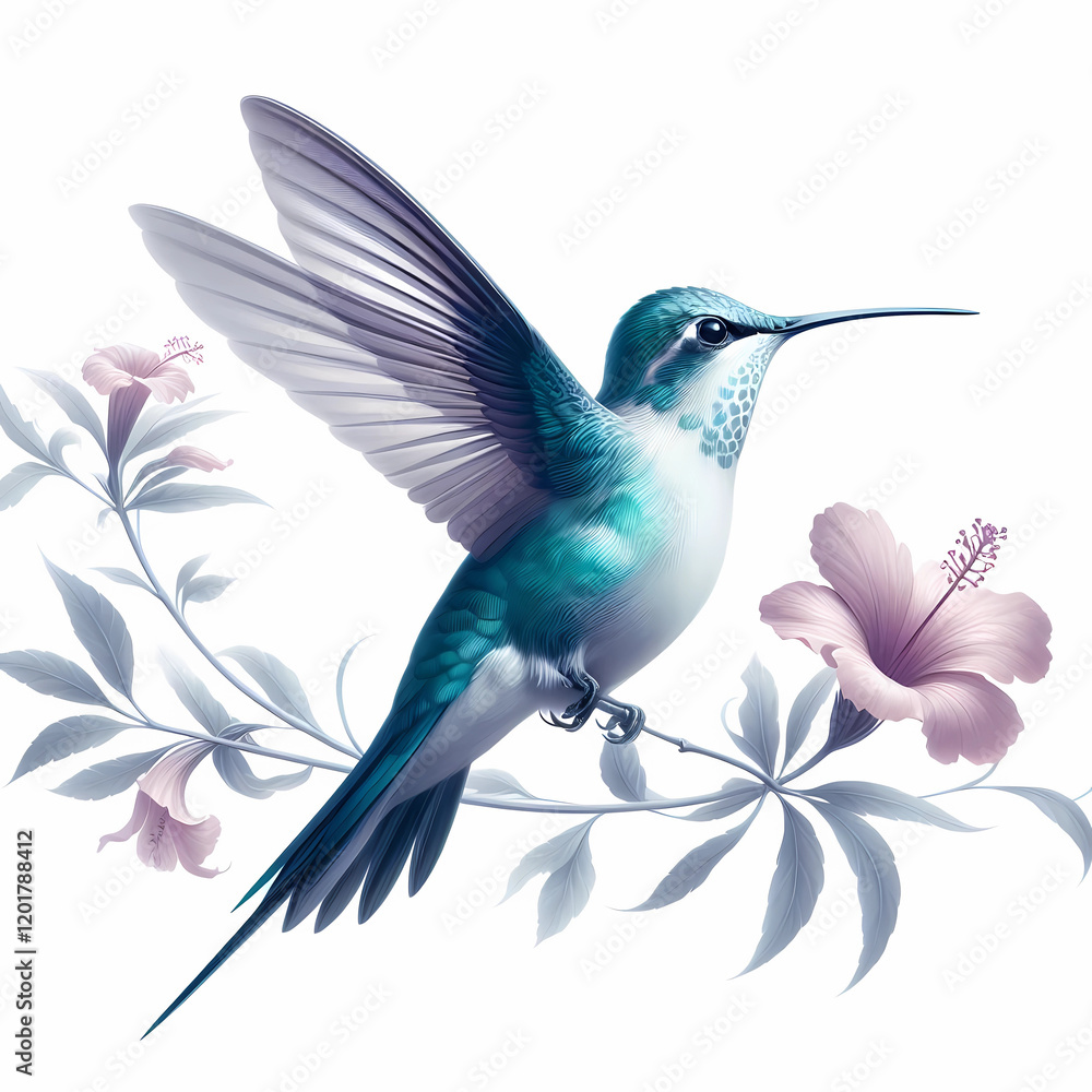 Fototapeta premium hummingbird image on white background