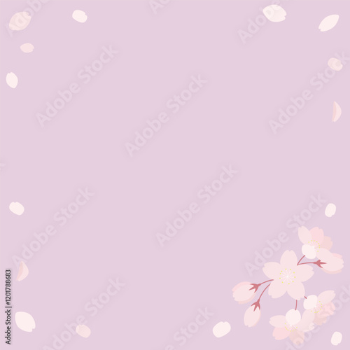 桜の花のバナー背景素材　正方形