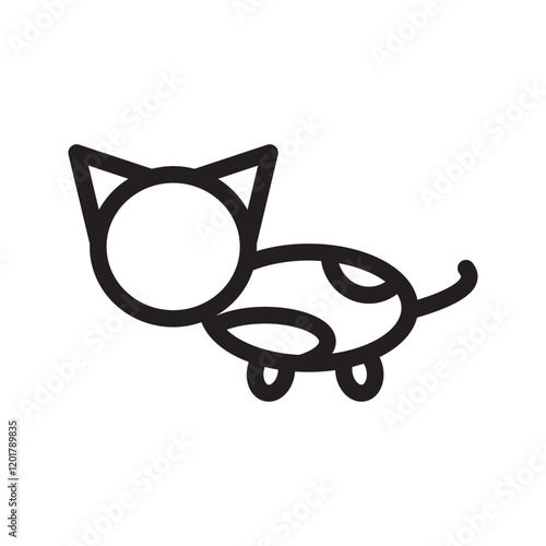 Cat icon featuring gradient fur, adding depth and vibrancy to the design. Perfect for modern pet-themed apps, logos, and creative projects. Clean and stylish vector format.