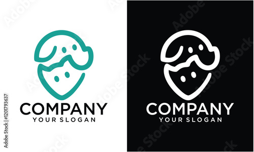 Crative Dog cat pet shop logo. Pet logo design. logos. Pet Grooming Logo