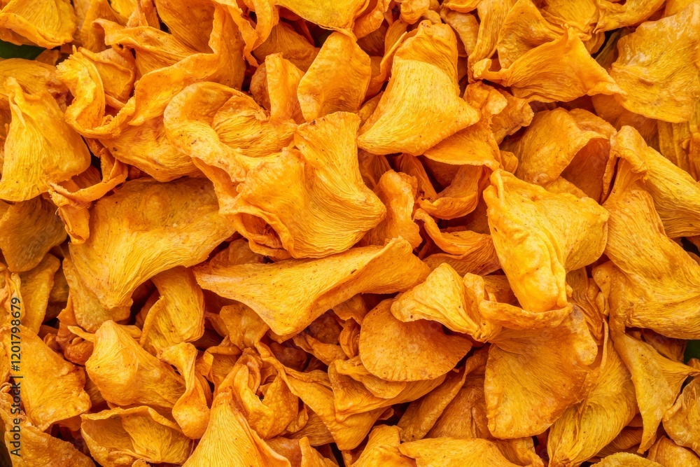 Macro View of Freshly Fried Pakoras with Crispy Texture and Golden Color on a Green Background