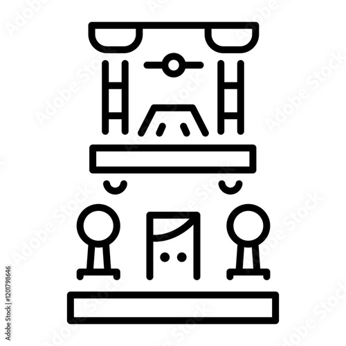 Museum art gallery icon in line style 