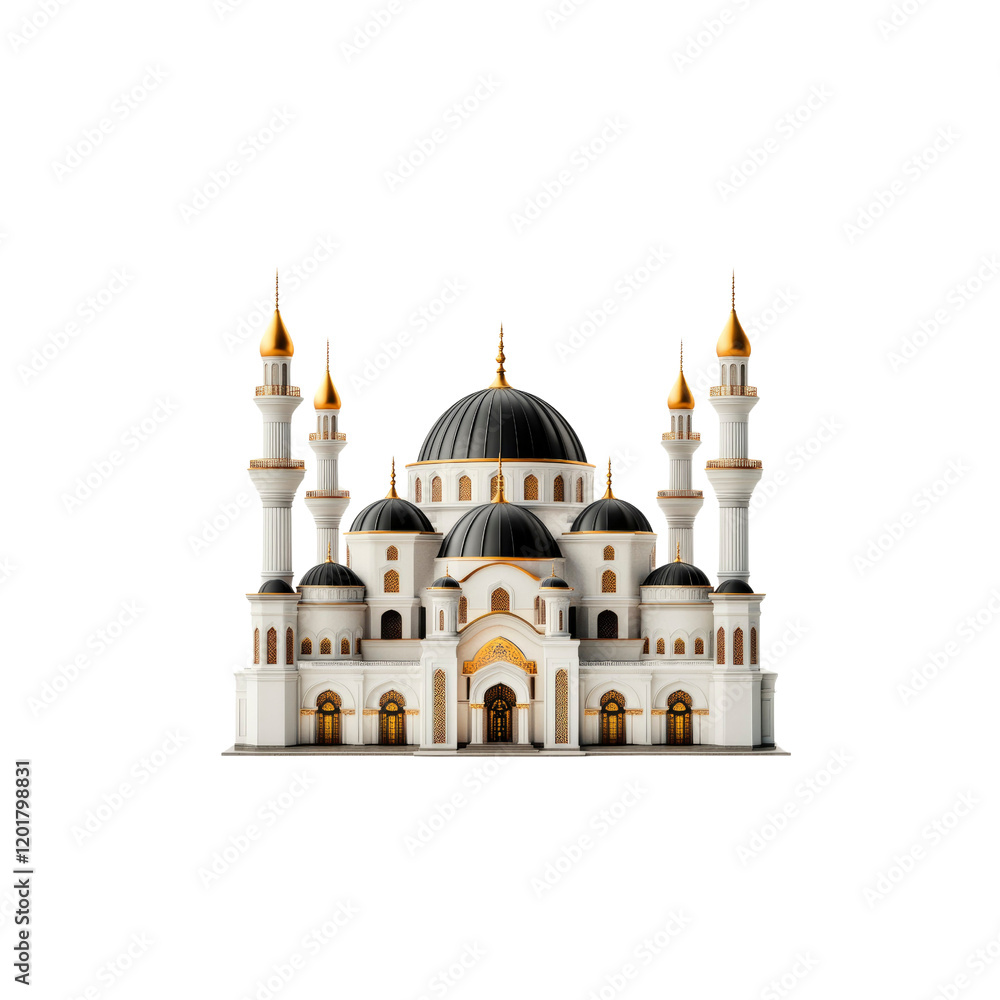 Obraz premium Majestic Mosque 3D Render Architectural Icon of Islamic Faith