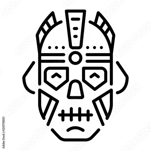 Burial mask icon in outline style 