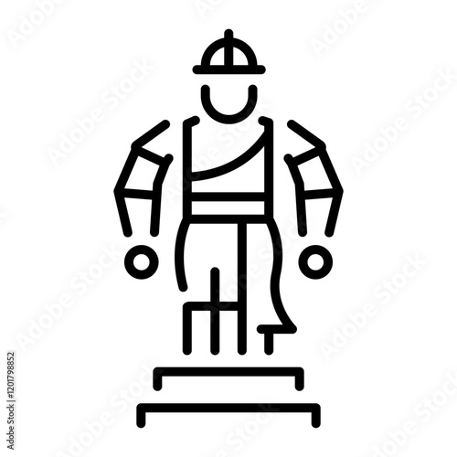 A line style icon of bronze statue 