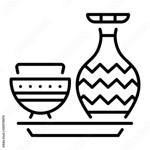 A line style icon of ceramic art 
