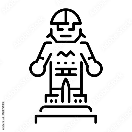 Collectible figurine icon in linear style 