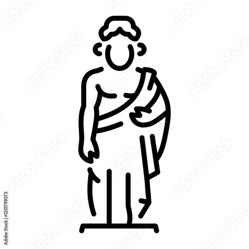 Greek statue icon in linear style 