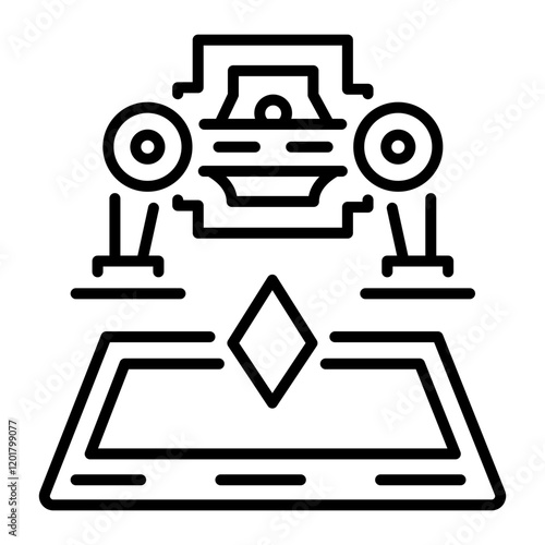 Historic artifact icon in outline style