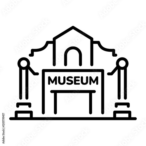 A linear icon of museum entrance 