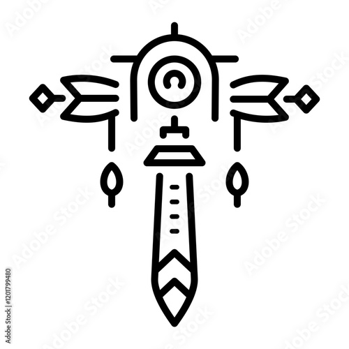 Native artifact icon in line style 