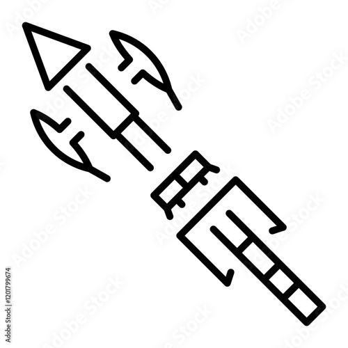 Old weapon icon in linear style 