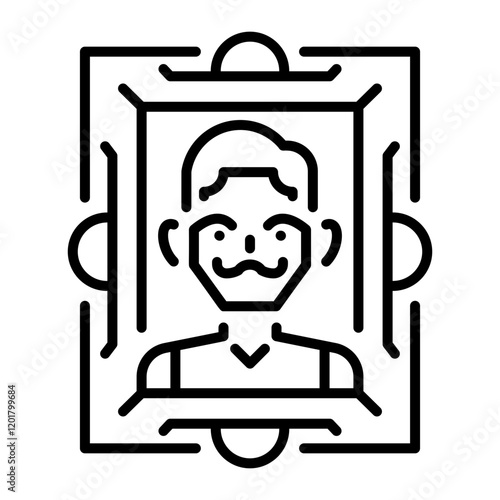 A line style icon of portrait art 