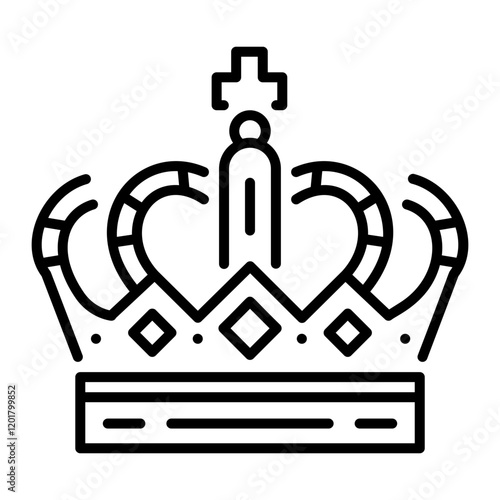 Royal crown icon in linear style 