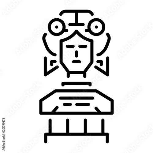 A linear icon of old sculpture 